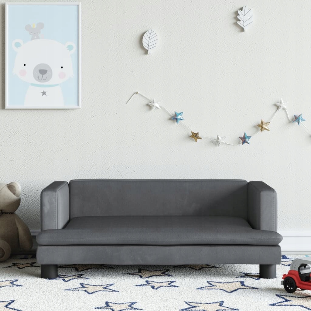 VidaXL Sofa dla dzieci, ciemnoszara, 80x45x30 cm,
