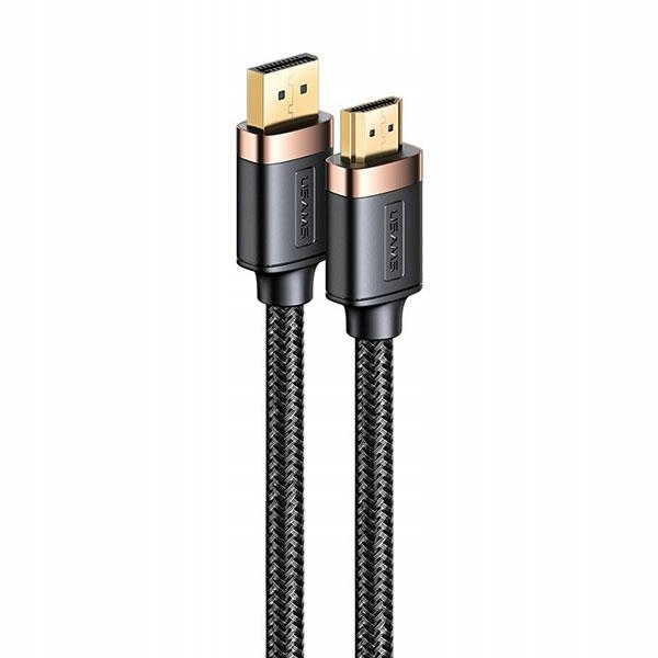 USAMS Kabel DP - HDMI U74 2.0m czarny/black 4K HD