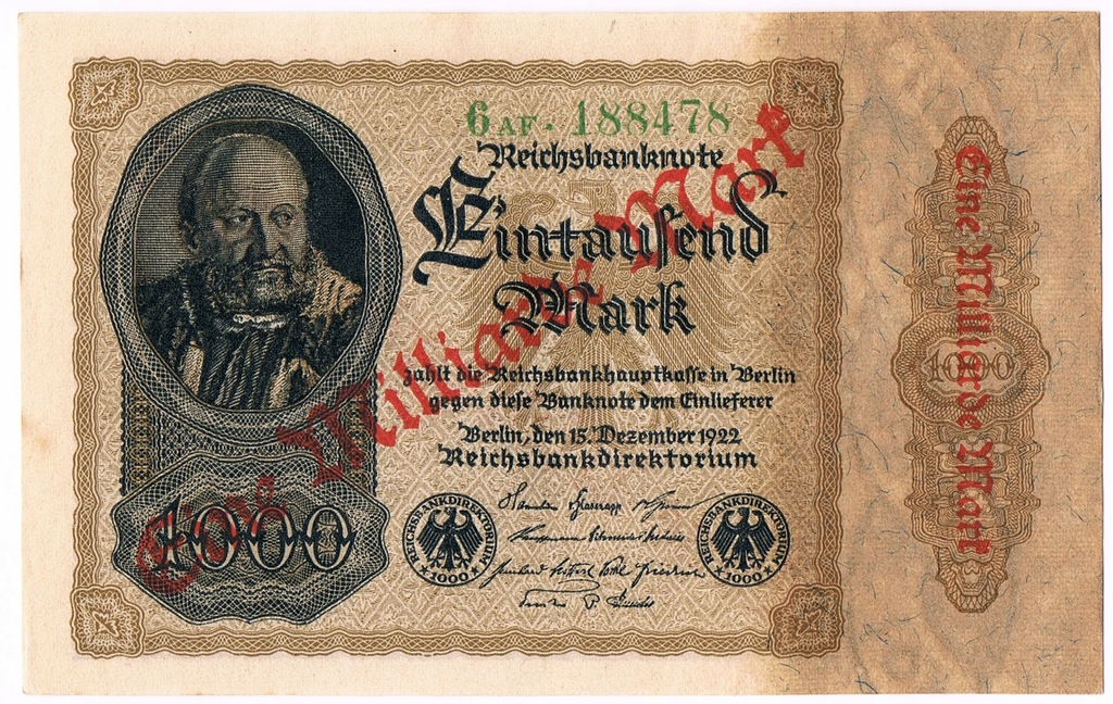 Niemcy: 1 Miliard Marek, 1922 r. UNC. P/113b