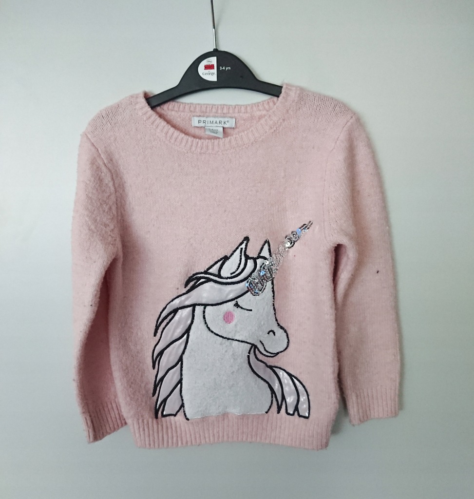 Sweter primark jednorożec 104cm