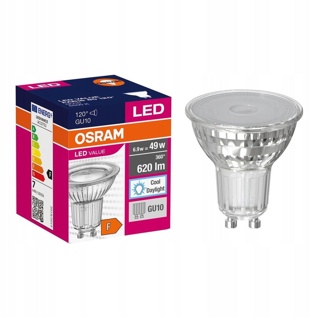 Żarówka Led GU10 6,9 W 49 W 620 lm Zimna biel