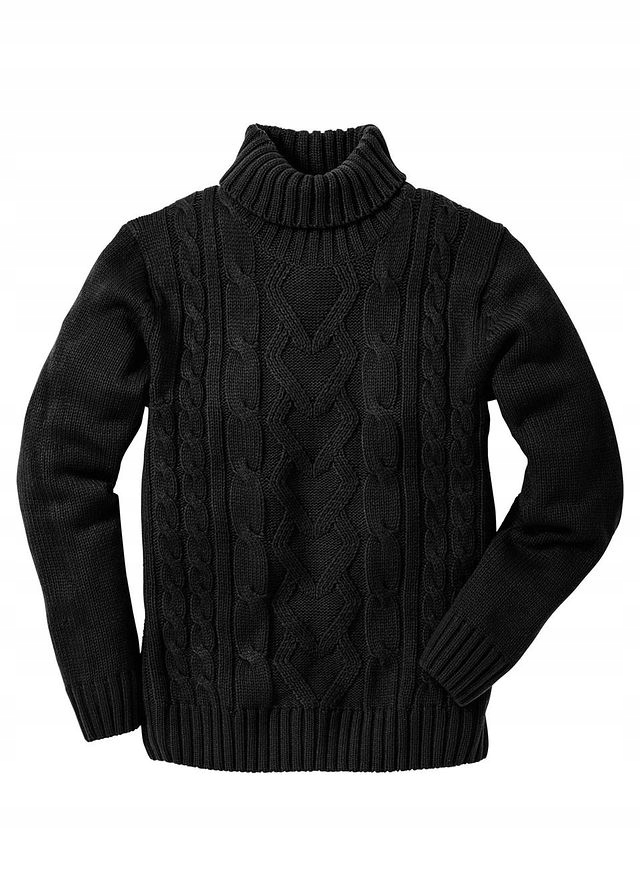 Sweter z golfem czarny 60/62 (XXL) 969033 bonprix