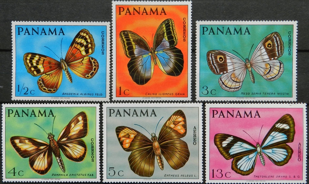 Panama - Mi. 1056 - 1061 **, 1968 r. / motyle