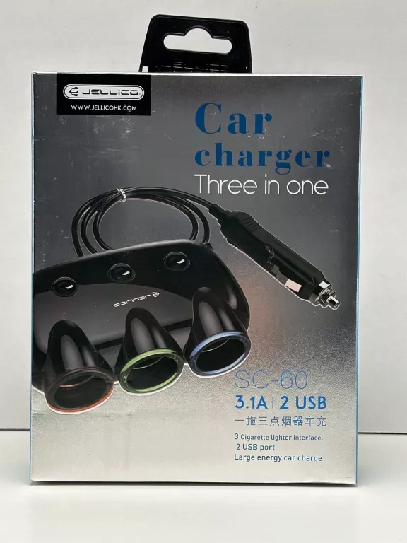 ROZDZIELACZ / ŁADOWARKA CAR CHARGER SC-60 CZARNA