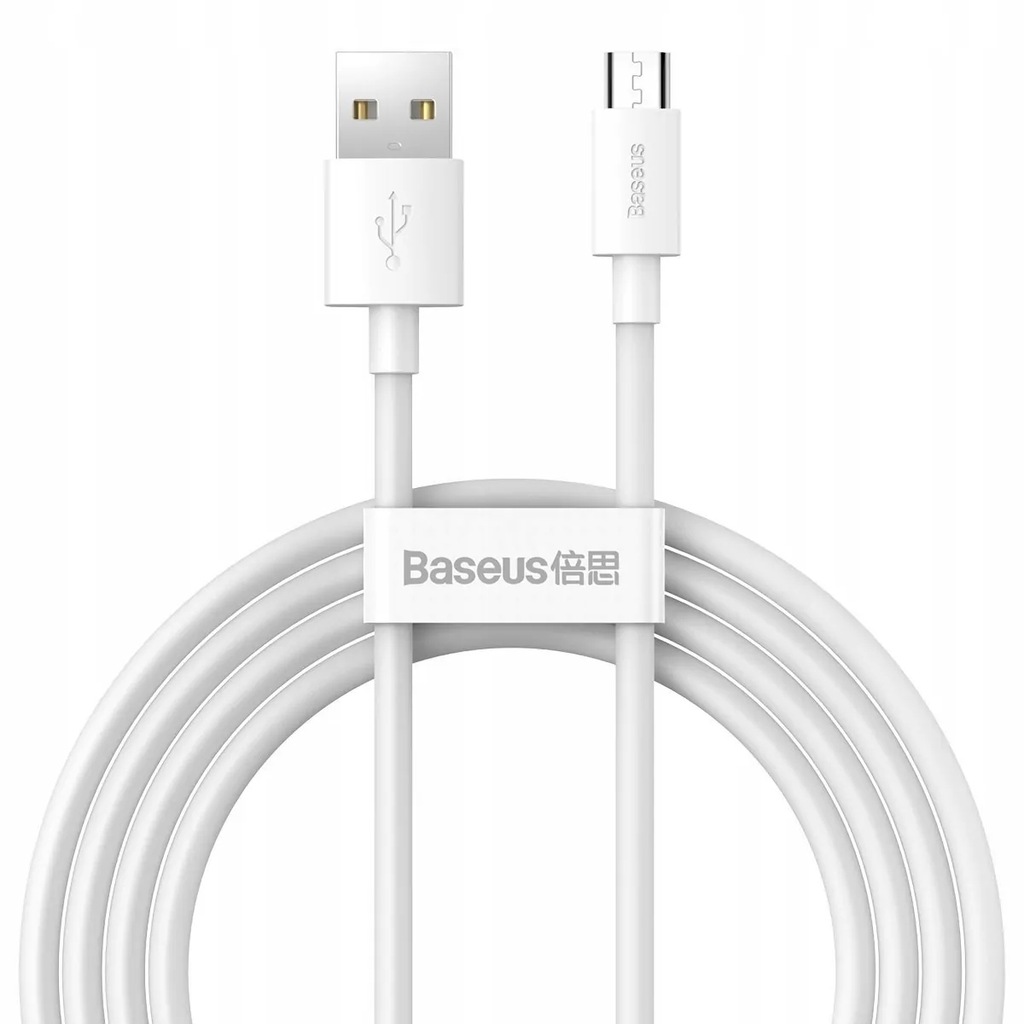 Kabel USB - microUSB typ B Baseus 1,5 m biały