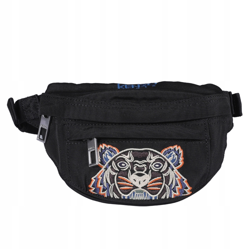 KENZO - Czarna nerka Tiger z wyszywanym logo