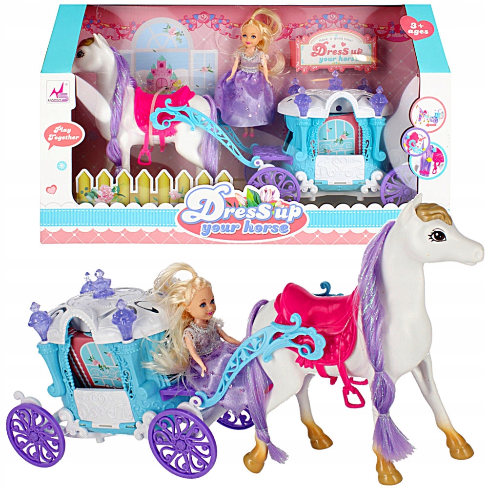 KARETA Z KONIEM KAROCA LALKA DLA LALEK KSIĘŻNICZKA