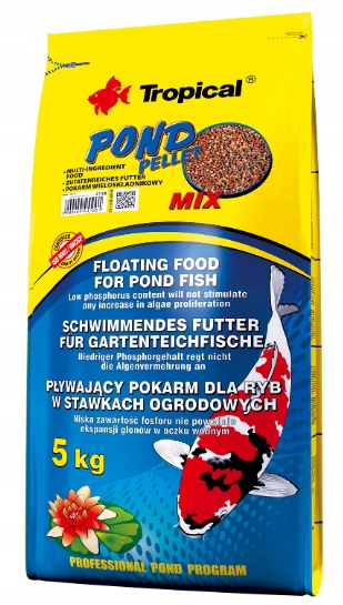 Tropical Pond Pellet Mix 50L - Pokarm Dla Ryb 5kg