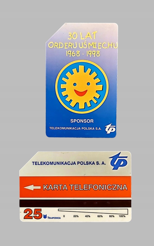 karta telefoniczna tp 30 LAT ORDERU UŚMIECHU 1968-1998