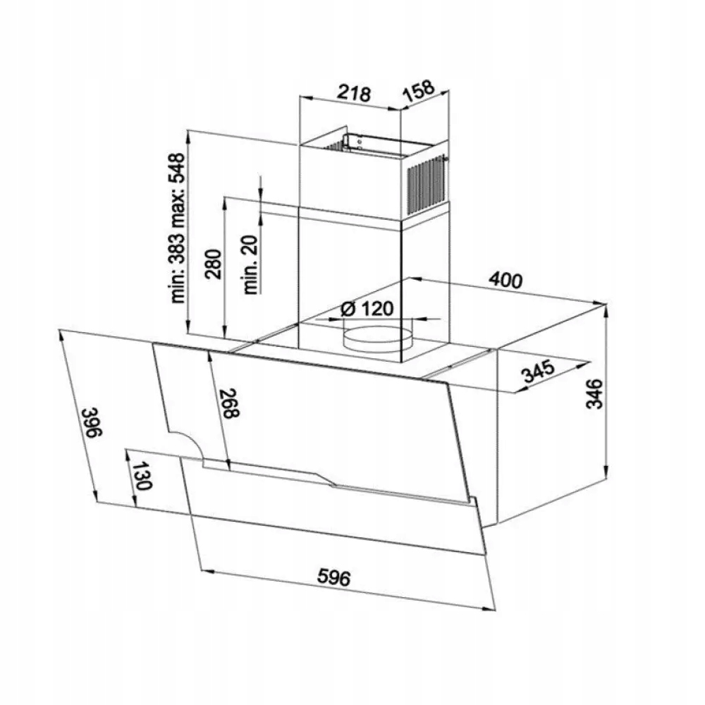 Wentylator ścienny wyciągowy MAAN Zetka 60 620 m3/h, Czarny
