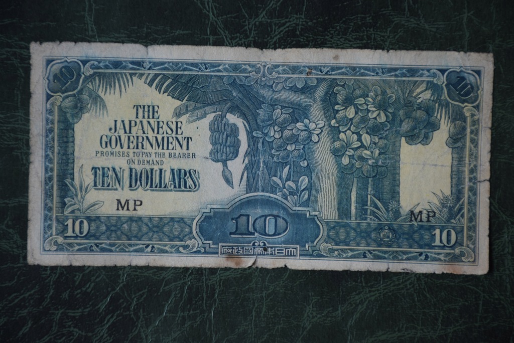 Banknot Malezja Okupacja Japońska 10 DOLLARS !!!