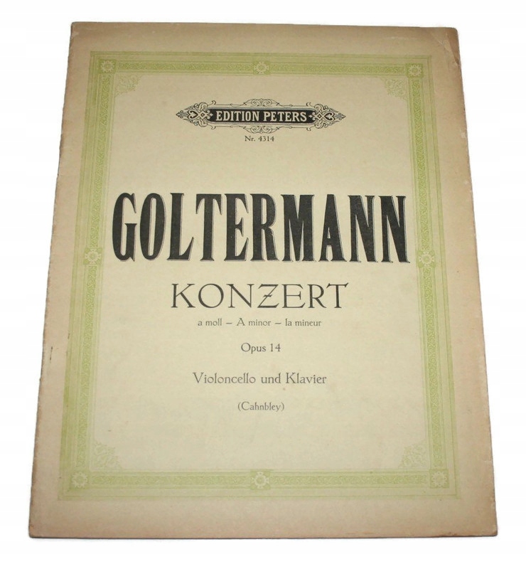 GOLTERMANN KONZERT OP. 14 Ernst Cahnbley 1930