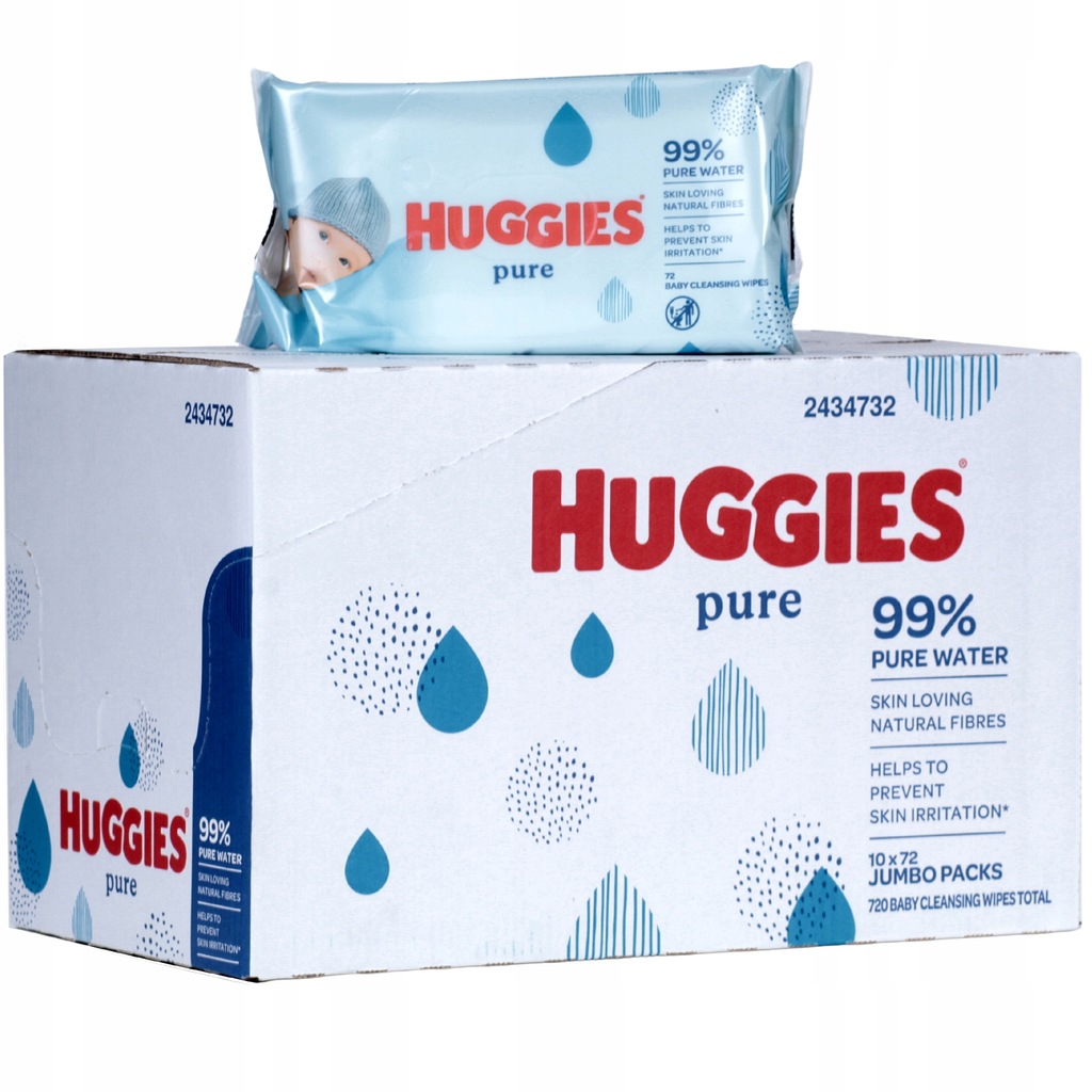Купить Влажные салфетки Huggies Pure 10 x 72 JUMBO: отзывы, фото, характеристики в интерне-магазине Aredi.ru