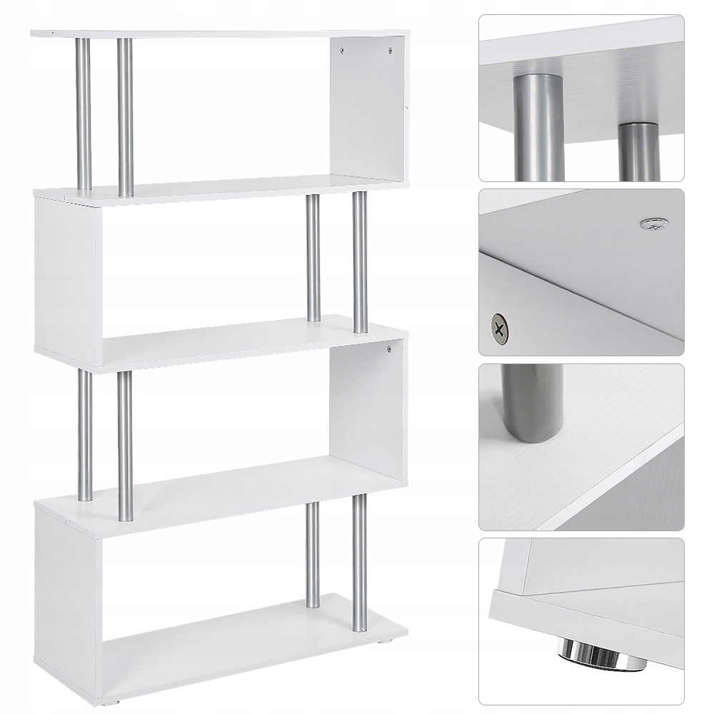 Półka Regał na książki dwustronny nowoczesny Biały - 8496409342