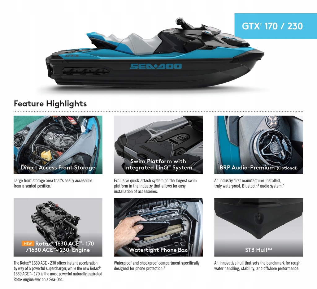 Купить Гидроцикл Sea-Doo GTX 230 STD SS iBR NEW 2020: отзывы, фото, характеристики в интерне-магазине Aredi.ru