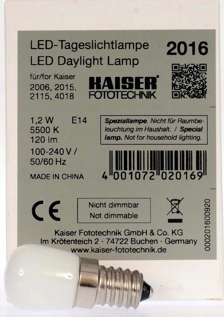 Żarówka LED 1,2V E-14 do lampy ciemniowej KAISER 4018