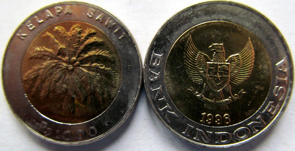 Indonezja 1000 Rupiah 1996 UNC KM# 56 Bimetal