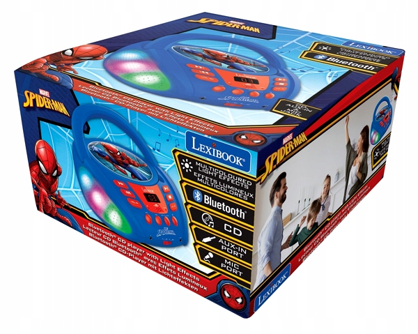 ODTWARZACZ CD BLUETOOTH SPIDER-MAN Z EFEKTAMI ŚWIETLNYMI RCD109SP