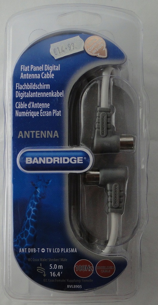 Kabel Antenowy COAX 5m Ekranowany 100Hz *BANDRIDGE