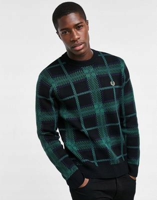 FRED PERRY SWETER MĘSKI ZIELONY Z WEŁNĄ M 1DUA