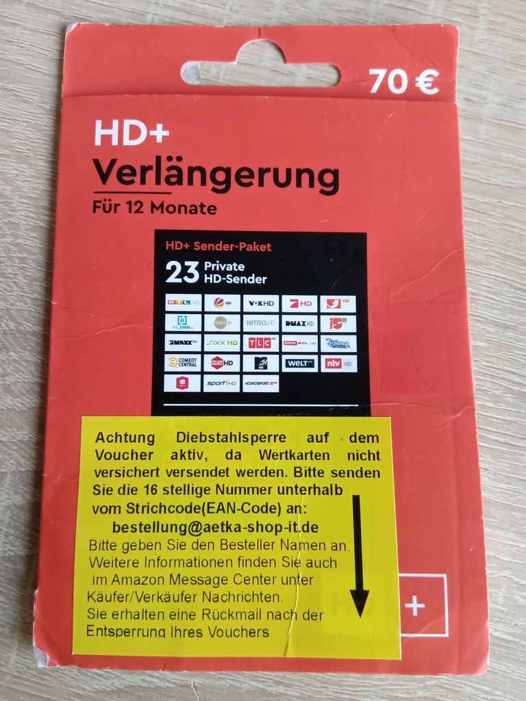 HD+ GmbH Karta HD Plus HD+ na 12 Miesięcy