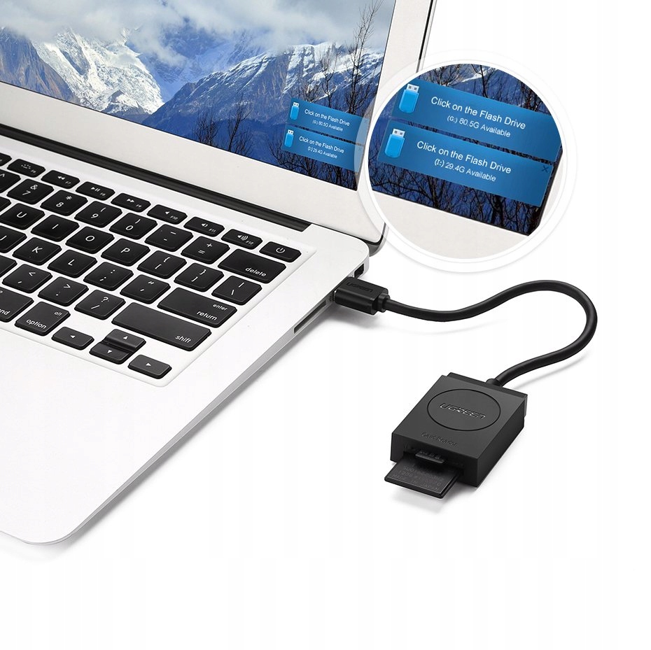 Ugreen czytnik kart SD / micro SD na USB 3.0 czarny (20250)