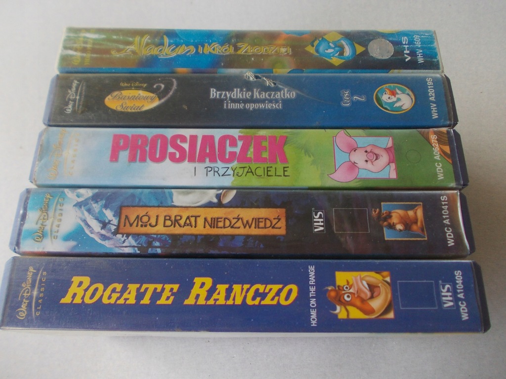 KASETY VHS Walt Disney zestaw 5 sztuk PROMO COPY