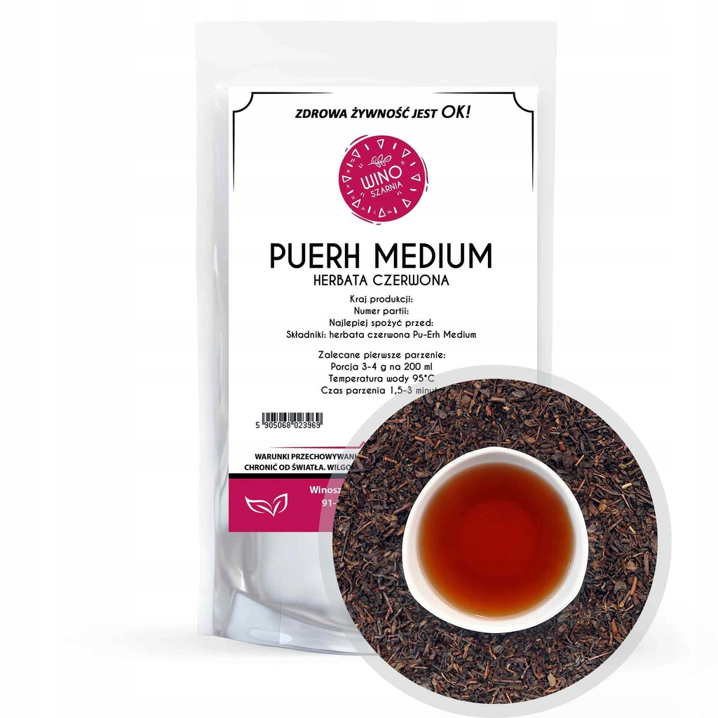 Herbata Czerwona PUERH Medium - 1kg liściasta