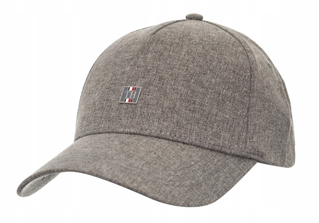 TOMMY HILFIGER CZAPKA Z DASZKIEM THPLAQUE CAP GREY