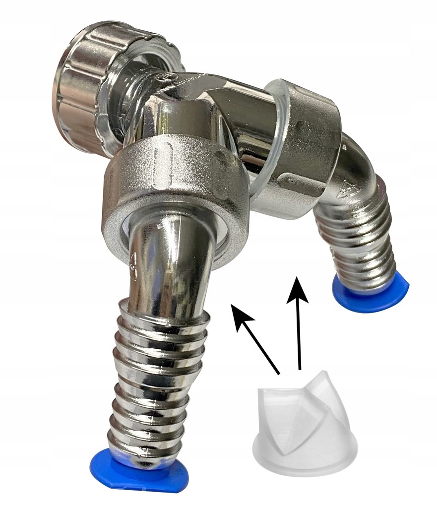 Końcówka węża podwójna do syfonu 3/4'' i 1"