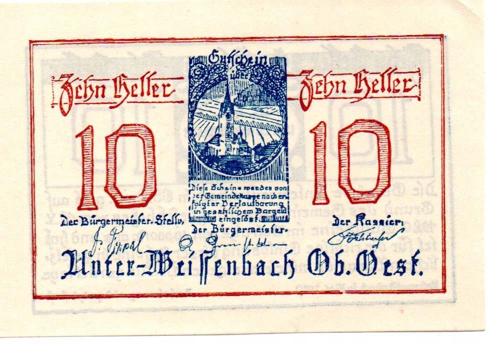 Austria Unter-Weissenbach 10 Heller 1920