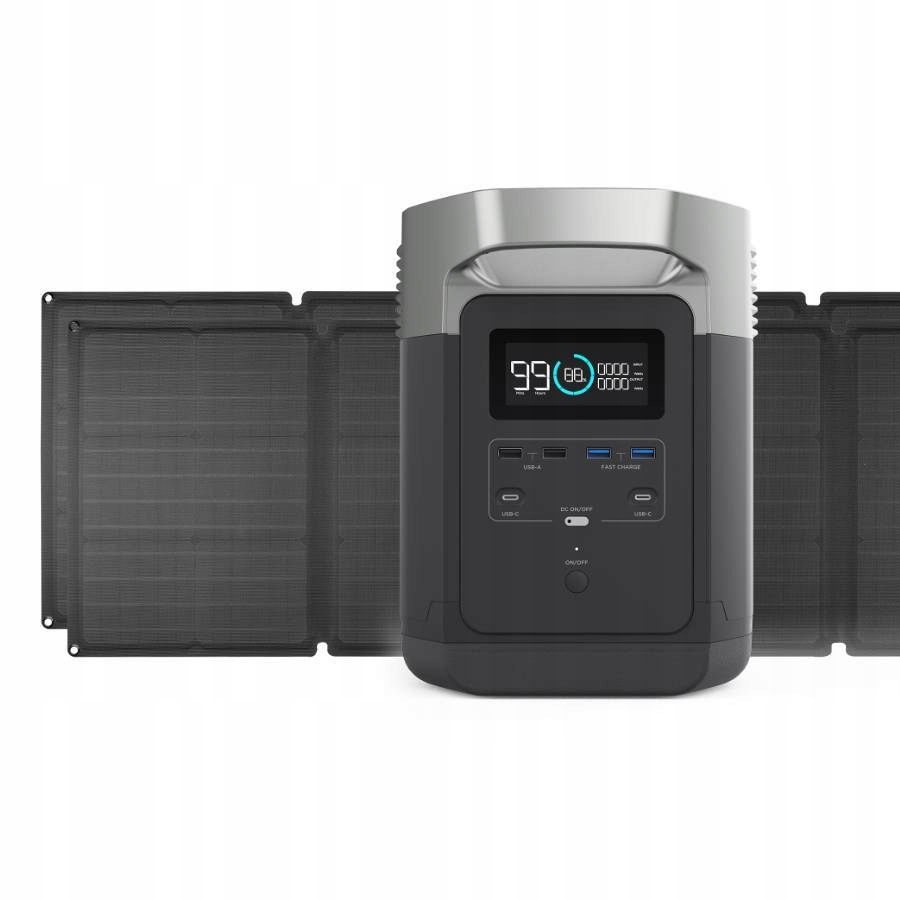 zestaw stacja EcoFlow DELTA + 2x panel solarny 110