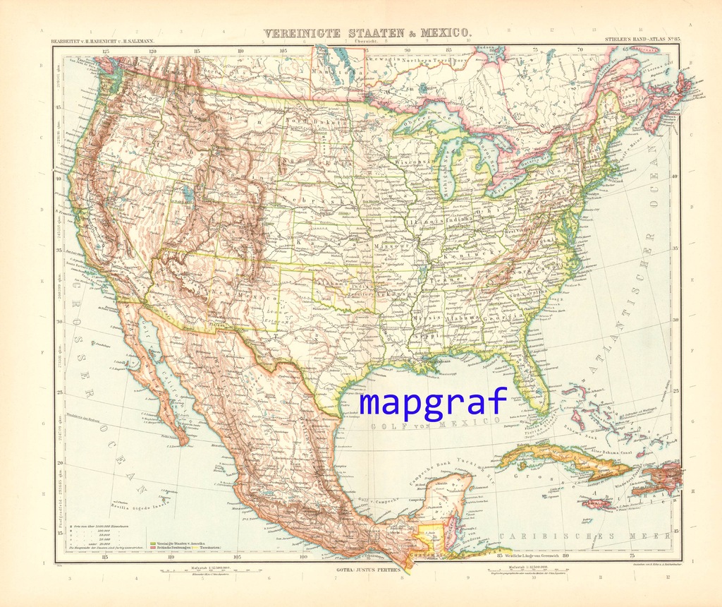 STANY ZJEDNOCZONE MEKSYK mapa z 1906 roku 85