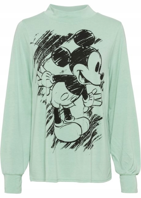 DISNEY MIĘTOWA BLUZA Z NADRUKIEM MICKEY 32/34 XS