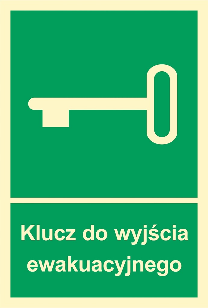 Znak tablica PCV Klucz do wyjścia ewakuacyjnego