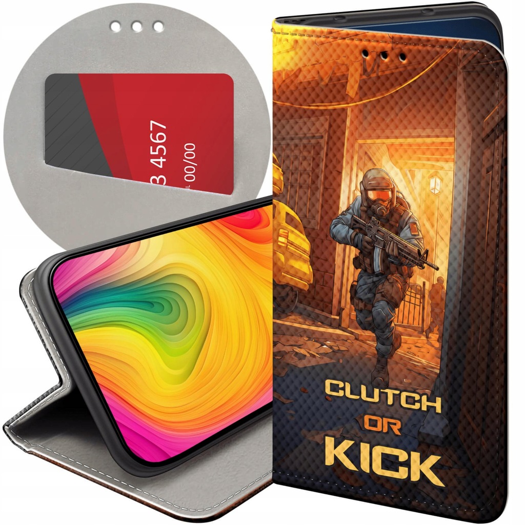 ETUI Z KLAPKĄ DO A54 / A74 / A93 WZORY CS GO COUNTER-STRIKE FUTERAŁ CASE