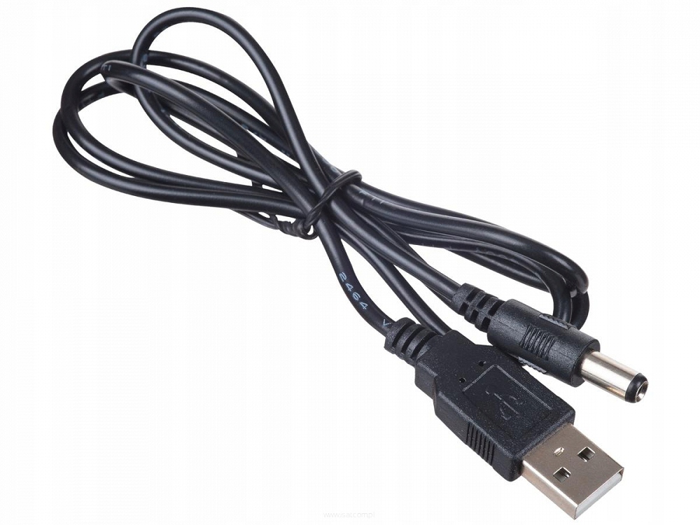 Kabel zasilający wtyk USB A - wtyk DC 5.5 x 2.5mm Akyga AK-DC-04 4376