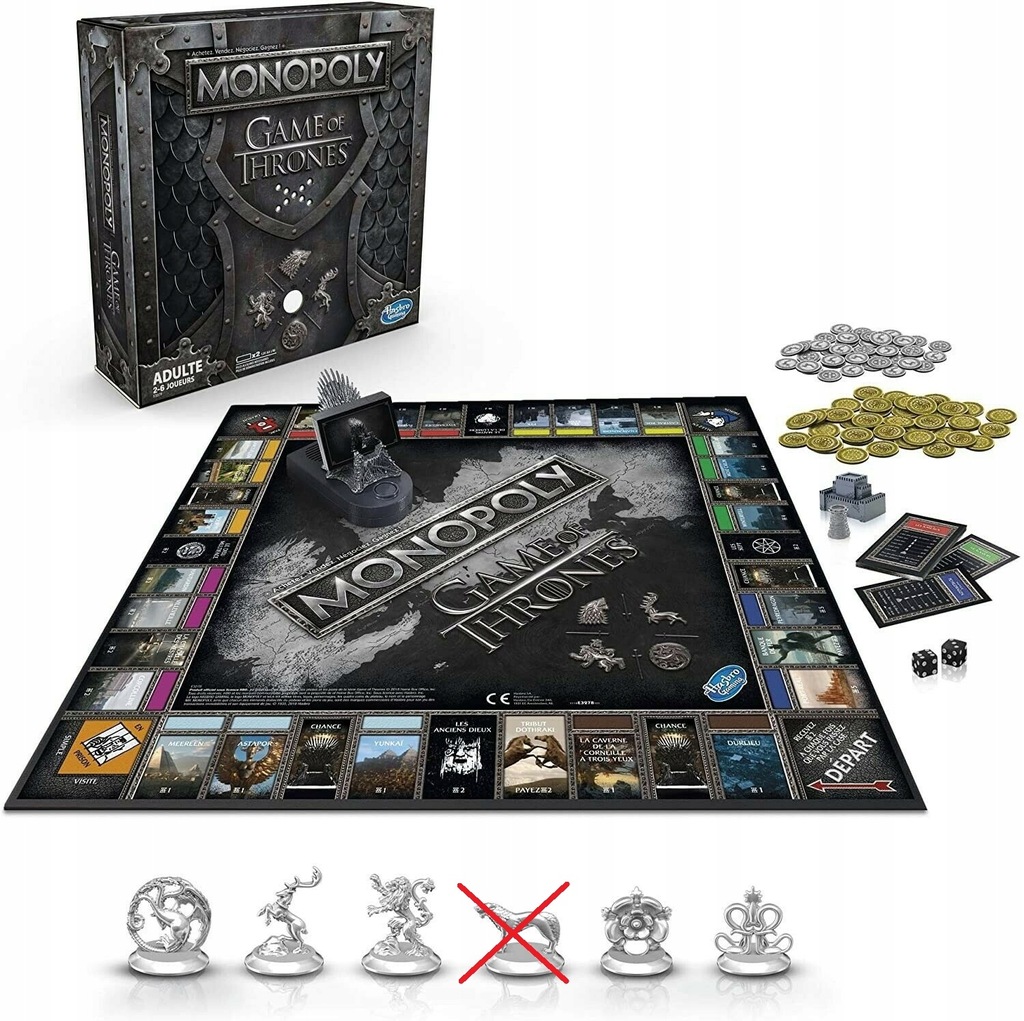 Hasbro Gaming Monopoly Gra o Tron francuski