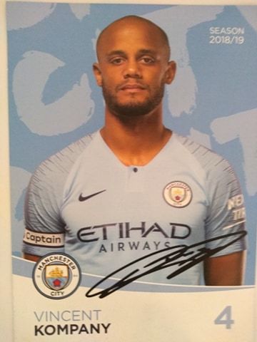 Vincent Kompany Manchester CityOryginalny autograf