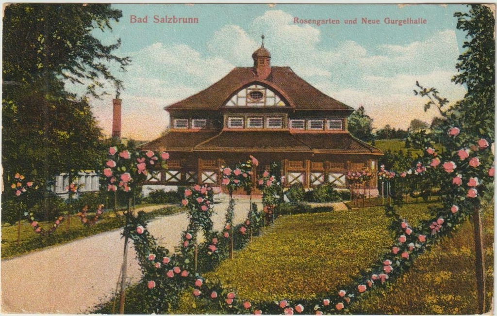 Szczawno Zdrój Rosengarten neue Gurgelhalle 1918r.