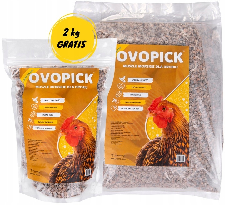 OVOPICK 20 kg+GRATIS muszle morskie dla kur niosek