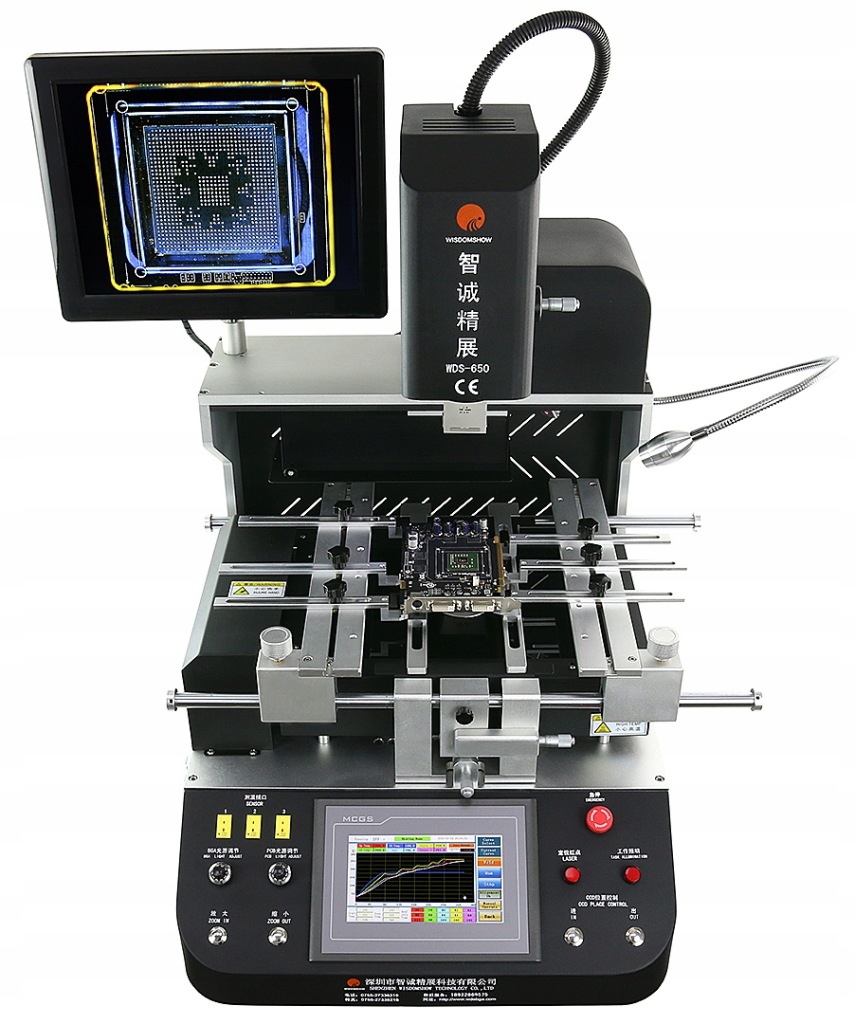 STACJA LUTOWNICZA BGA SMD DO NAPRAW WISDOMSHOW WDS650 6500W 2x HOT AIR