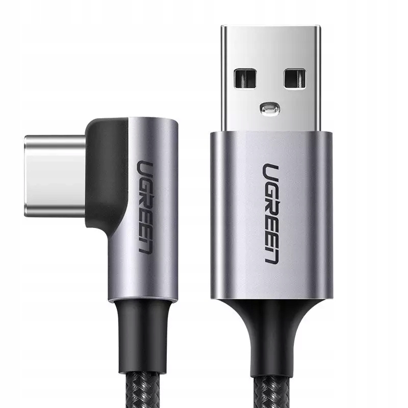 Kątowy kabel UGREEN przewód USB - USB Typ C 1m 3A