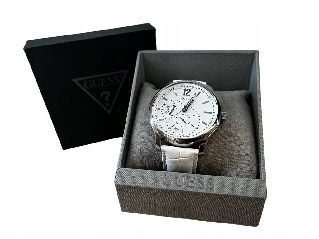 Zegarek męski Guess W85053G2 | BIAŁY | pudełko