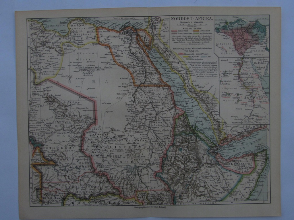 AFRYKA PÓŁNOCNO-WSCHODNIA mapa 1908 r.