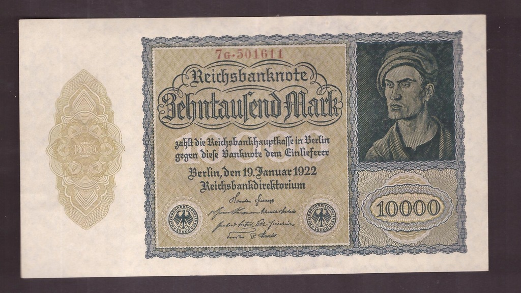 Niemcy - banknot - 10000 Marek 1922 rok
