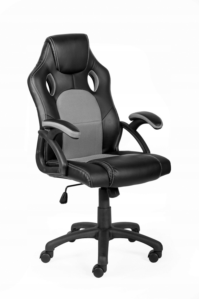 Fotel biurowy obrotowy gamingowy czarny szary