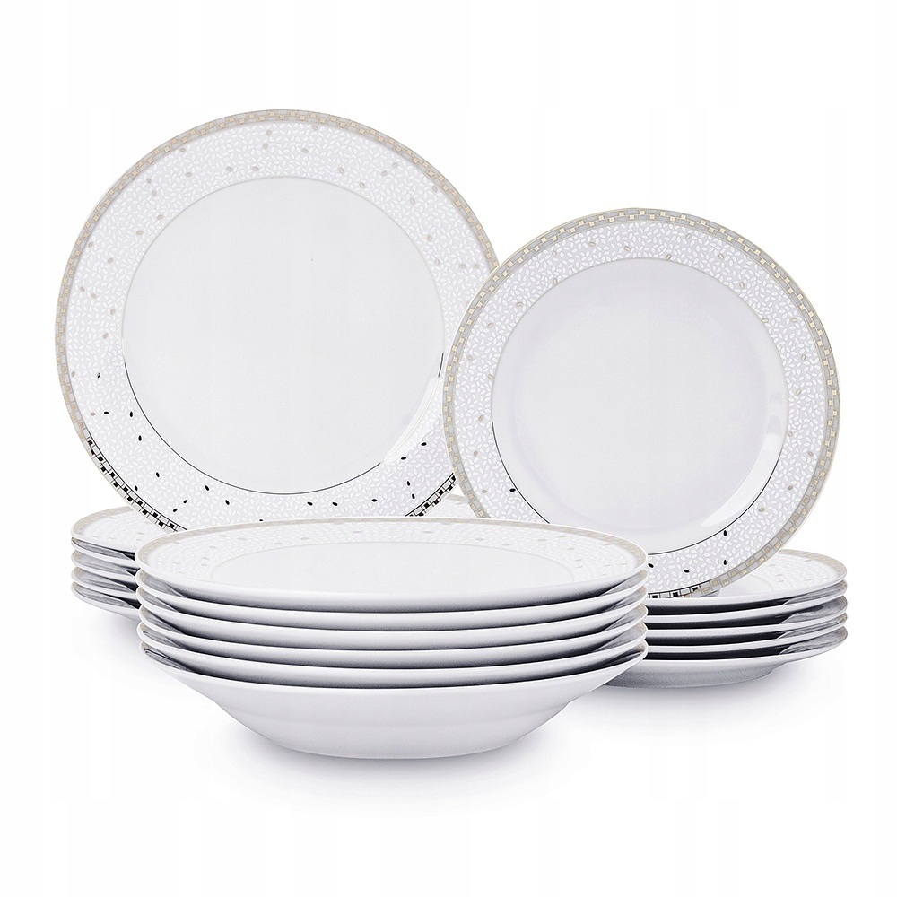 RYŻ zestaw talerzy 6/18 serwis Ceramika Tułowice