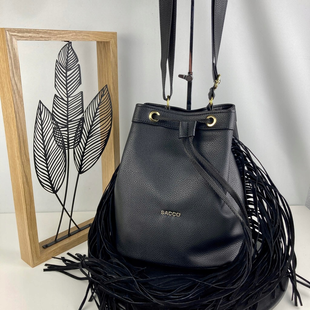 Torebka worek z frędzlami Sacco polska produkcja