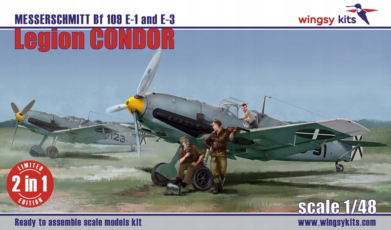 2w1 Messerschmitt Bf109E Legion Condor Wingsy Kits D5-09 skala 1/48